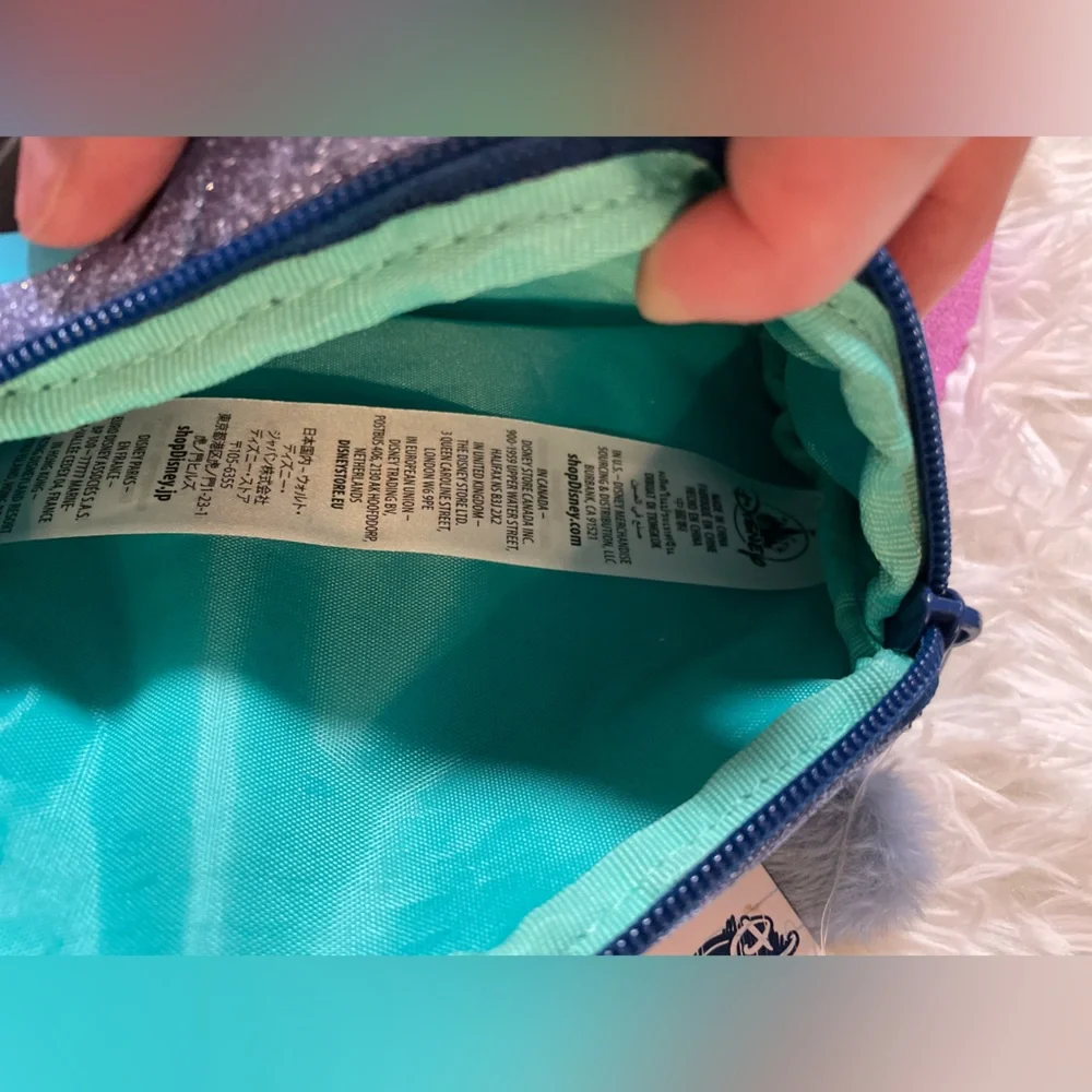 NEW Disney Parks Stitch Head 3D Glitter Pencil Case Makeup Bag Pouch Travel Blue